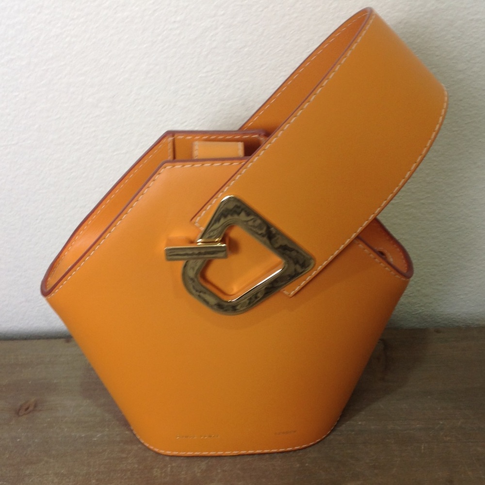 Chic Orange Mini Bag with Gold Accent